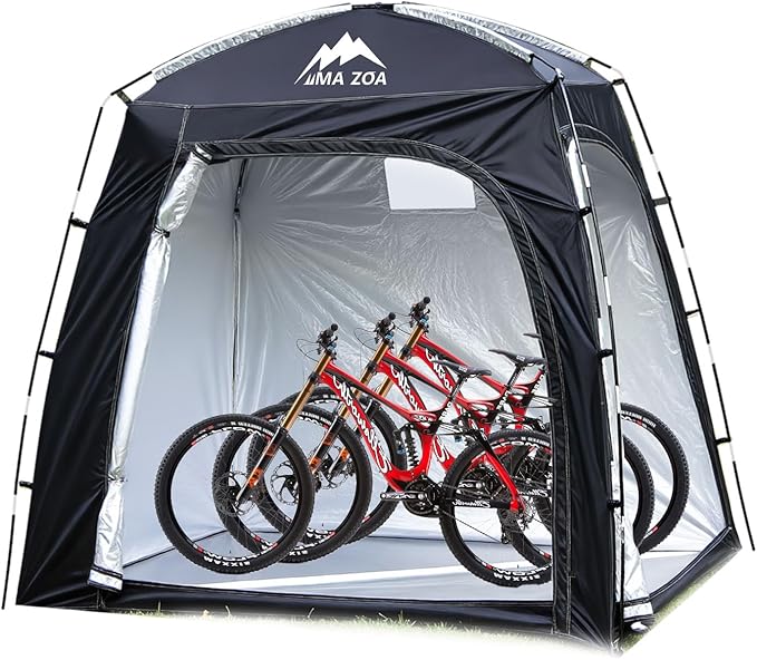 Bike Cover Storage Tent, Outdoor Portable Storage Tent, 210D Oxford Fabric PU4000 Waterproof for 2-4 Bikes, Shelter for Motorcycle, Garden Tools, Toys, Lawn Mower