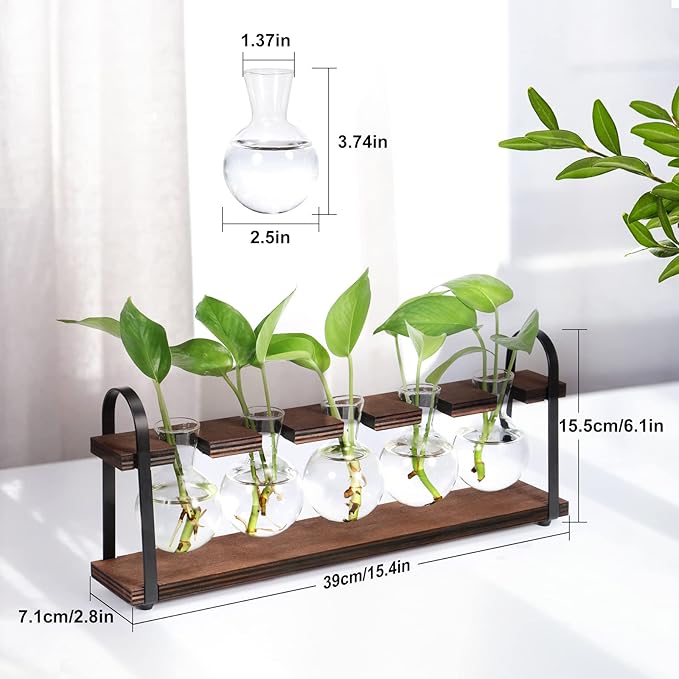 THYGIFTREE Desktop Plant Propagation Stations, Tabletop Retro Plant Terrarium for Indoor Hydroponic Plants Flowers, Plant Lover Gifts