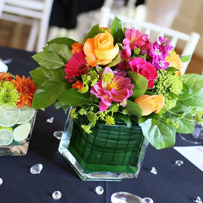 Boao 12 Pieces Floral Foam Cage Rectangle Flower Cage Holders with Floral Foam Flower Arrangement Supplies for Fresh Flowers Wedding Decorations 4.3 x 4.3 x 3.5 Inch