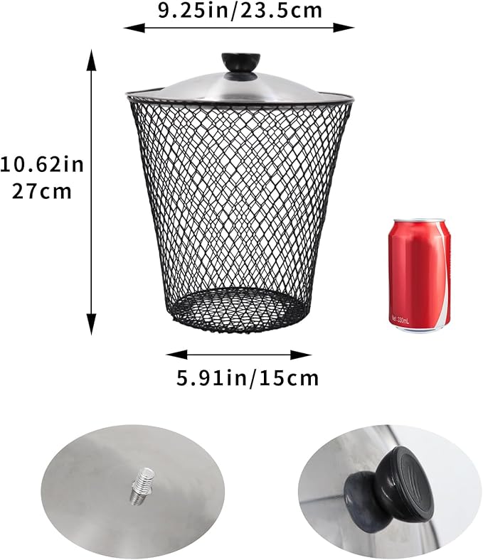 4 Pack In Ground Compost Bin Outdoor, Metal Worm Compost Bin with Lid for Organic Refuse, Worm Farm for Garden, Vegetable Patch, Backyard, Greenhouse