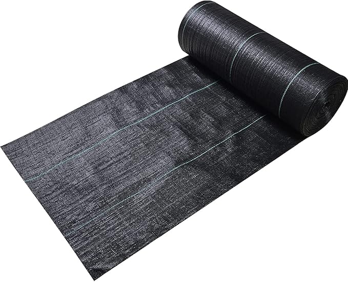 1.4ftx50ft Weed Barrier Landscape Fabric Heavy Duty，Weed Block Gardening Ground Cover Mat, Weed Control Garden Cloth ，Woven Geotextile Fabric for Underlayment，Commercial Driveway Fabric