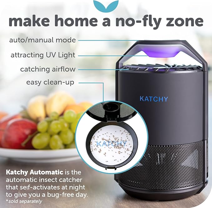 Katchy Original and Midnight Glue Board Refills (24 Pack) – Catcher & Killer for Mosquito, Gnat, Moth & Fruit Fly – Indoor Flying Insect Trap Glue Board Refills – Non-Zapper Traps for Buzz-Free Home