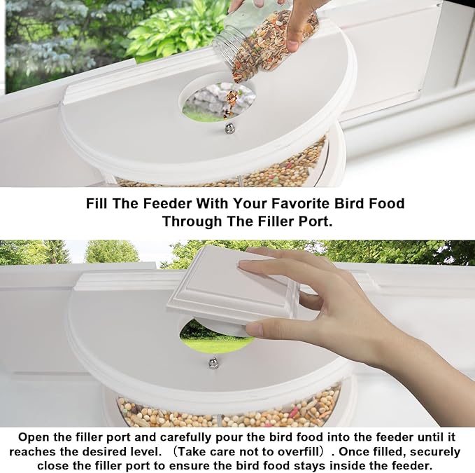 in Window Bird Feeders for Viewing - 180° Clear View Bird Feeder, Durable, Elegant, Fits Windows 27-35" Wide, for Bird Watching-Bring Joy to Your Home