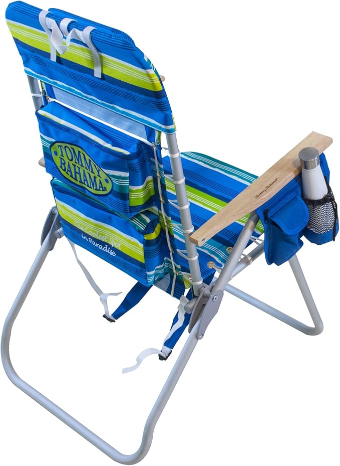 Tommy Bahama Hi-Boy 17" Seat Height 4-Position Lace-Up Suspension Folding Beach Backpack Chair
