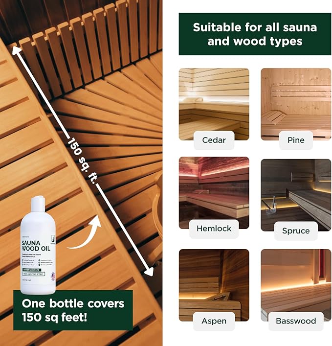 Northwood Sauna - Sauna Wood Oil - 100% Pure Paraffin Oil - Traditional Sauna Sealer - 1 Quart (32 Fl Oz)