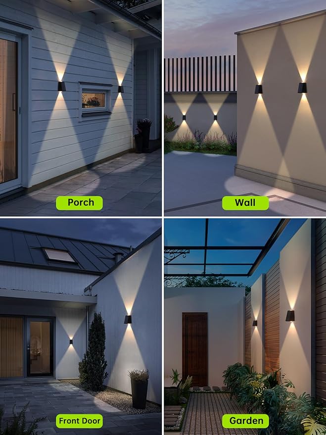 Mrzxy Solar Wall Lights Outdoor Waterproof Up Down Solar Lights Outdoor Dusk to Dawn Warm White for Fence, Wall