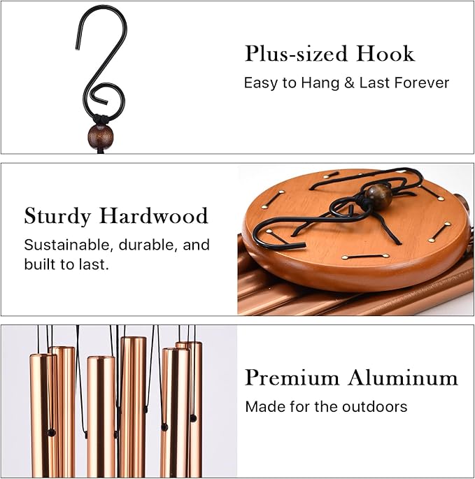 AMBOBE Memorial Wind Chimes Gifts, Sympathy Wind Chimes, Sympathy Gifts for Loss of Loved One, Bereavement Gift Baskets, Home Decor Outdoor Garden, Soothing Melodic Tones for Grieving Hearts