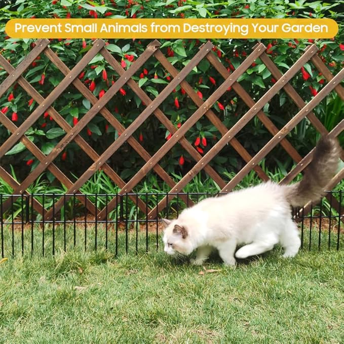 Blingluck Animal Barrier Fence, 30 Pcs Upgrade 1.26 in Gap Decorative Fences No Dig Fence for Rabbits and Dog Ground Defense, Rustproof Metal Wire Garden Edging Border for Outdoor, Yard