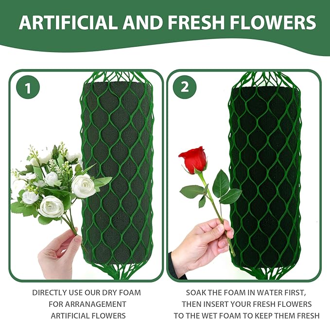 42 Pcs Floral Foam Garland 27.6ft Flower Sponge Blocks Kit, Absorption Flower Holder Arch Door Tabletop Flower Arrangement Material Floral Craft Wet Foam Blocks for Home Wedding Holiday Decoration