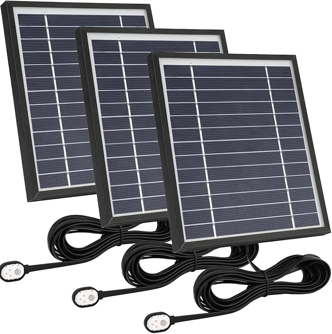 3 Pack Solar Panel Charger Compatible with Arlo Pro 5S 2K/Pro 4/3/Ultra 2/Ultra/Go 2,with 11.5ft Waterproof Magnetic Charging Cable,360° Adjustable Mount(NOT for Arlo Essential)-Black