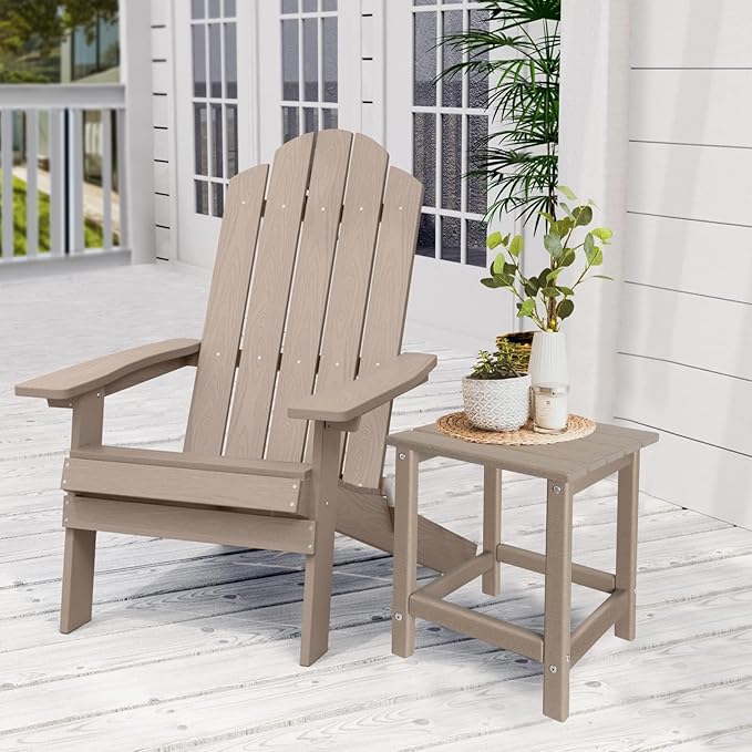 GARDENSTAR Outdoor Side Tables Adirondack, HDPE Small Table for Patio,Outside End Table for Porch, Deck, Pool, Weather Resistant/Easy Maintenance