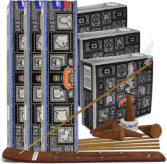 Super Hit Incense sticks and cone incense holder variety pack bundle insence insense insienso