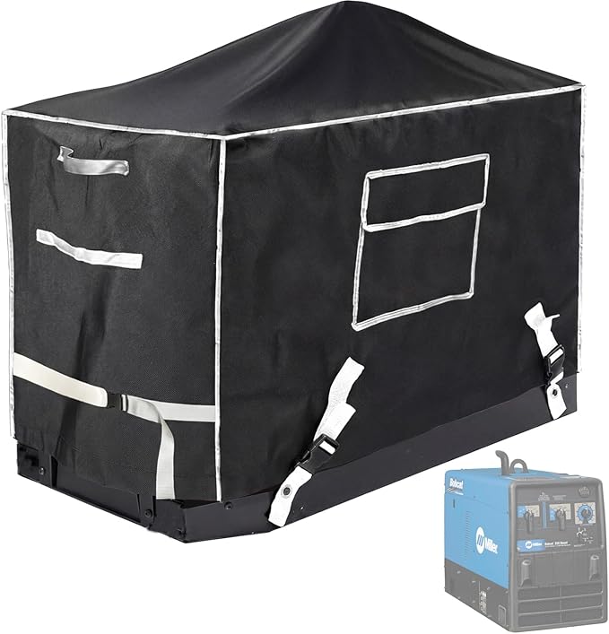 Heavy-Duty Welder Generator Cover with Upgraded Exhaust Pipe Protector - Fits for Miller Bobcat 250/260 Diesel, 225/250 Gasoline & Trailblazer 325/330 Diesel Models, All-Weather Protection