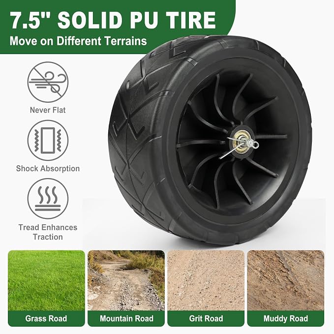Outvita Garden Hose Reel Cart, Heavy Duty Water Hose Cart for Outside, Lawn Watering, for Garden, Yard, Lawn, Farm, Hold Up to 300 ft of 5/8’’ Hose, 4 Wheels, Storage Basket (Green)