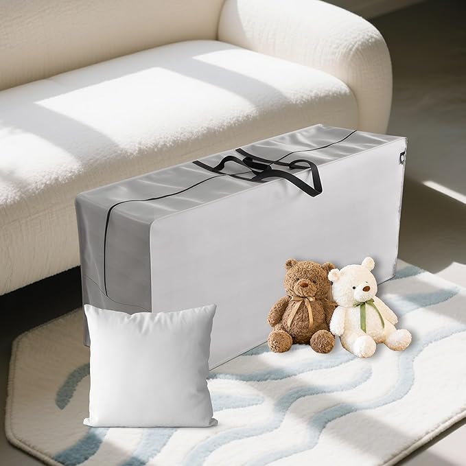 Outdoor Cushion Storage Bags Waterproof Outdoor Cushions Storage Bag Extra 48" L x 16" W x 22" H Large Patio furniture Cushion Storage Bag with Handle and Zipper