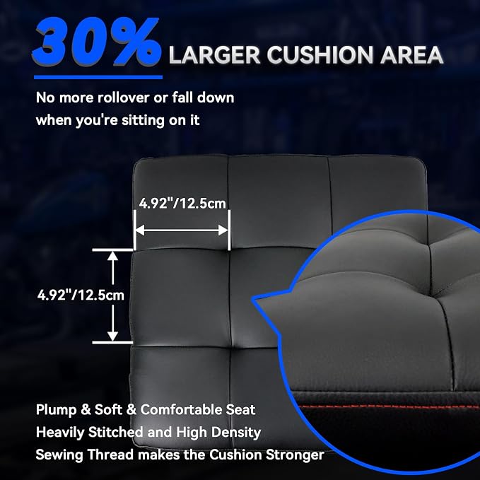 Rolling Creeper Garage Shop Seat for Men, Padded Mechanics Stool with Tool Tray Storage for Garage, Rolling Workshop Stool with Wheels, Auto Creeper Seat, 330 LBS Capacity, Heavy Duty, Blue