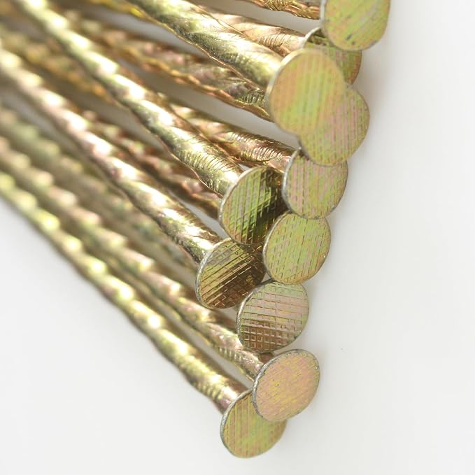 50/100/150 Pack - 6" Garden Stakes Solid Golden Galvanized Non-Rust Metal Stakes Spiral Landscape Edging Anchors for Paver Edging, House Construction (100)