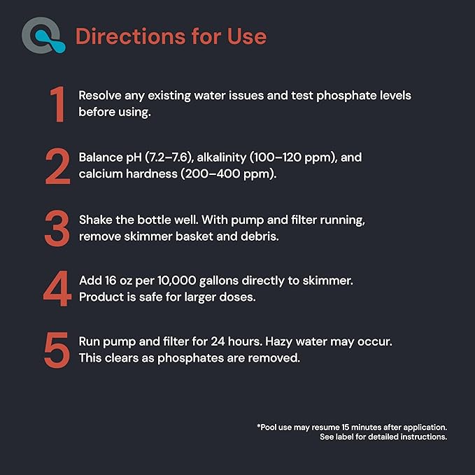 Phosphate Remover for Saltwater Pools - Pool Phosphate Remover to Reduce Phosphates and Improve Water Clarity - AquaDoc Pool Maintenance Formula Made in USA - 32oz