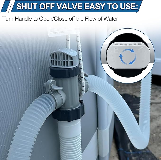 Pool Hose Plunger Valve for Intex Above Ground Pool and Pool Pump, Above Ground Swimming Pool Accessories 11872 Dual Split Hose Plunger Valve Replacement Parts for Intex Filter Circulation System
