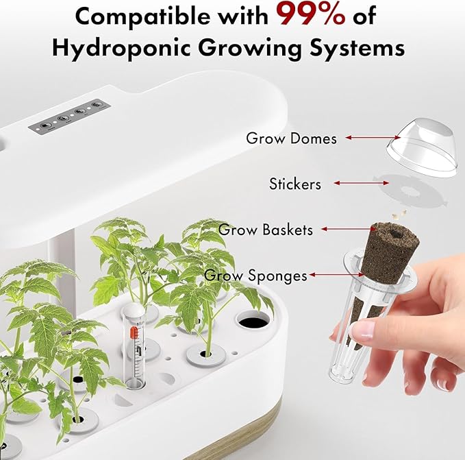 LYKOCLEAN 8-pod Fruits Seeds Pod Kit for AeroGarden, iDOO, Ahopegarden Hydroponics Growing System, 350+ Seeds (Include Red Strawberry, Tomato, Green Pepper, Eggplant, Peas, Cucumber, Okra, Pumpkin)