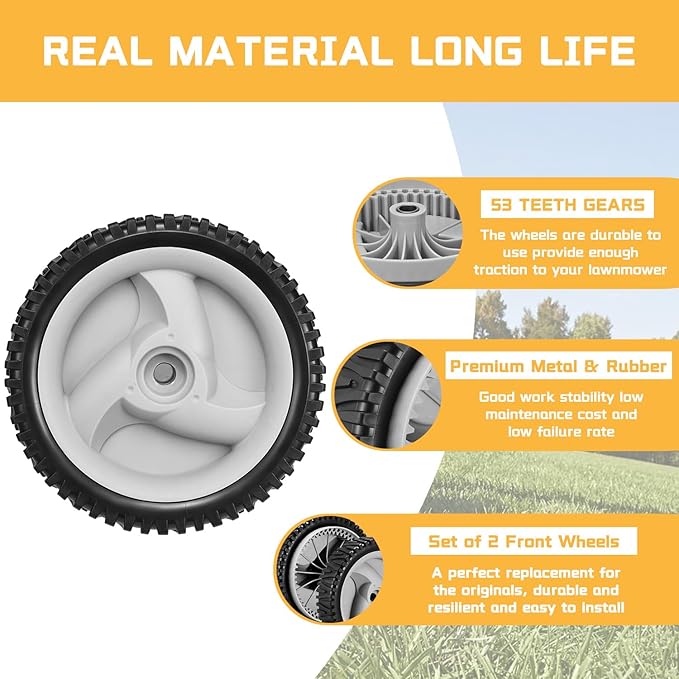2 Pack 583719501 194231X460 Front Lawn Mower Wheels Compatible for Craftsman Lawn Mower Parts Husqvarna & HU Front Wheel Drive Self Propelled Lawn Mower