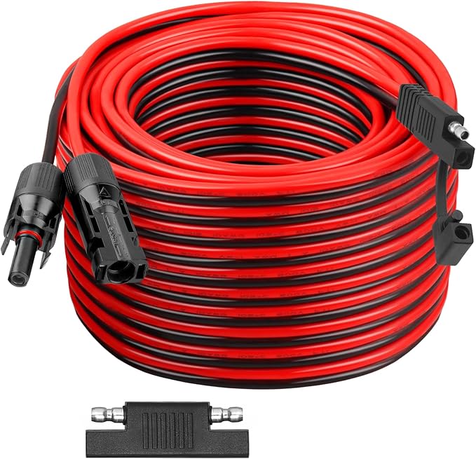 SAE Extension Cable 100FT 10AWG Quick Disconnect Wire SAE Connector Battery Charger Solar Panel Extension Cable with SAEs Polarity Reverse Adapter for Trolling Motor Automotive RV Tractor