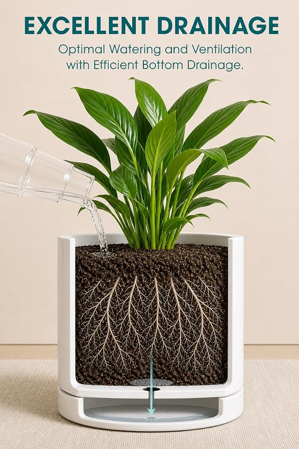 vancasso Ceramic Plant Pots, 3 Piece Planters for Indoor Plants, 4.25+5.25+6.25 Inch Flower Pots with Drainage, Plant Pots Indoor for Succulent, Pothos, Snake Plant and Money Tree, Etc (White)