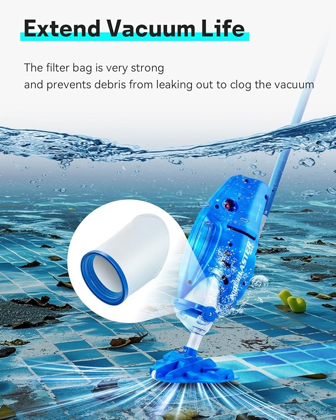 Leemone X-treme Multilayer Filter Bag Compatible with Pool Blaster Max, Max CG, Catfish Ultra, iVac 250, iVAC C2, Volt FX-4 Pool Vacuum, Thickened Cotton & Solid Structure, P30X022XF /PBW022XF 3 Pack