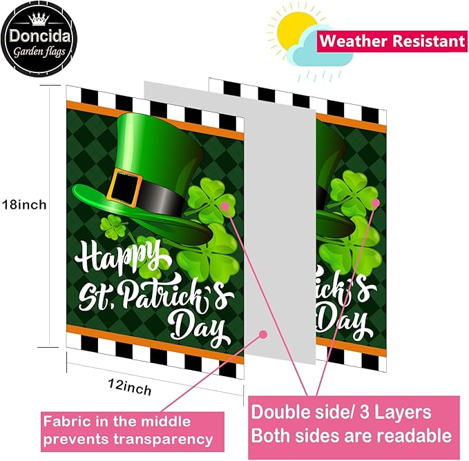 Seasonal Garden Flag Set of 12 Double Sided 12x18 Inch, Holiday Mothers Day 4th of July Garden Flag for Outside, Small Yard Flags for the Entire Year, with Free Anti-Wind Clip and Stopper