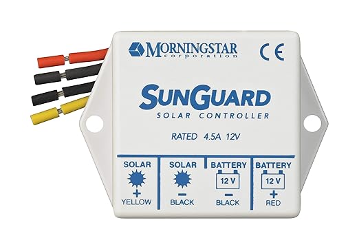 Morningstar Sunguard 4.5A PWM Solar Charge Controller (SG-4) - Intelligent Solar Panel Regulator. Supports 12V Batteries, Outdoor Rated, Highly Reliable and Easy to Install - Designed in the USA