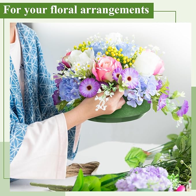 4 Sets Floral Foam Round, 7.48x3.74inch Floral Dry Round Flower Foam Half Ball with Bowl for Artificial Plant Arrangement and Wedding and Garden Decorations