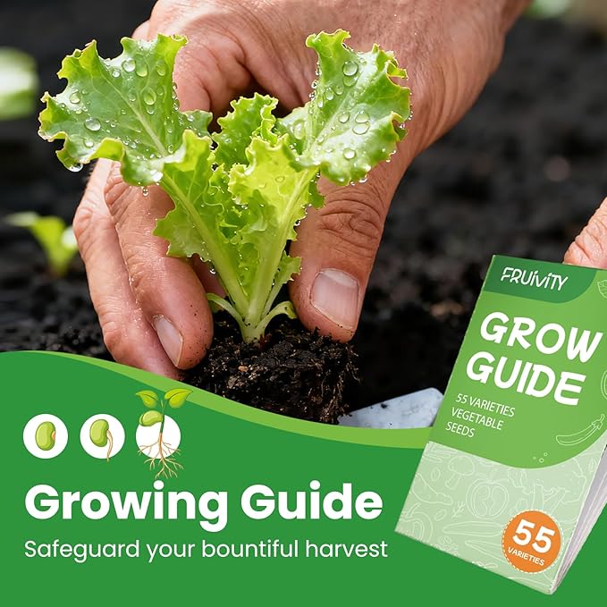 55 Vegetable Seeds Variety Pack - 39,000+ Heirloom Seeds for Planting Vegetables and Fruits, Non-GMO Garden Seeds for Outdoor Planting Gift for Mother, Women, Mom, Friend (55 PCS Vegetable Seeds)