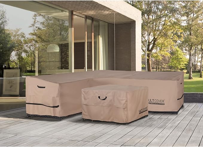ULTCOVER Waterproof Patio L-Shaped Left Facing Sofa Cover for 4-Seater Outdoor Sectional Furniture Couch 58”W (Left Side) x 85”W (Back Length)