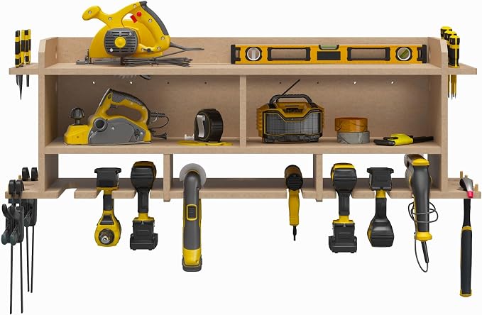 Benford 48" Extra Wide Wall Mount Tool Organizer, Raw Board