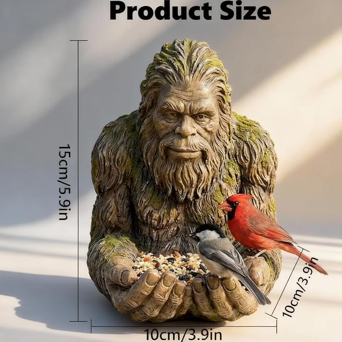 Forest Guardian Bird Feeder Sculpture - Waterproof Tree-Mounted Resin Face, Outdoor Garden Yard Art Decor for Backyard Wildlife Attracting Birds