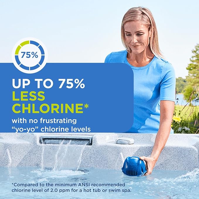 FROG @Ease Replacement SmartChlor Cartridge for use with Hot Tub FROG @Ease Floating System - Hot Tub Sanitizer System Supports Less Chlorine Use - 3 Pack