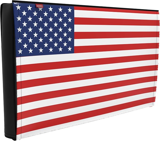Outdoor 80"-85" TV Set Cover,Scratch Resistant Liner Protect LED Screen Best-Compatible with Standard Mounts and Stands (American Flag)
