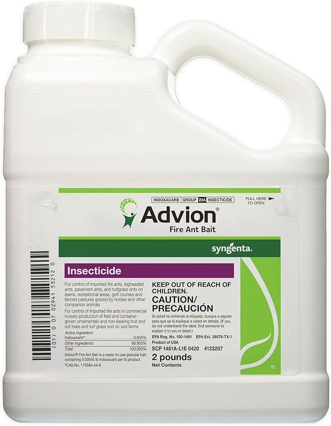 Advion Fire Ant Bait, 2-lb. Shaker Bottle, Highly Effective Fire Ant Bait, Formulated with 0.045% Indoxacarb, Outdoor Use, for Fast-Acting Control of Fire Ants