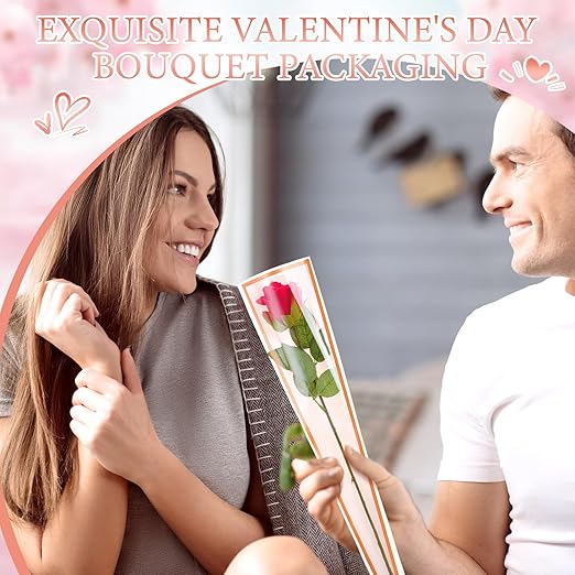 Outus Flower Bouquet Accessories 200 Pcs Single Rose Sleeves with 200 Floral Water Tubes and 200 Crystal Diamond Head Bouquet Pins for Valentine's Day Mother's Days Supplies Graduation(Pink)