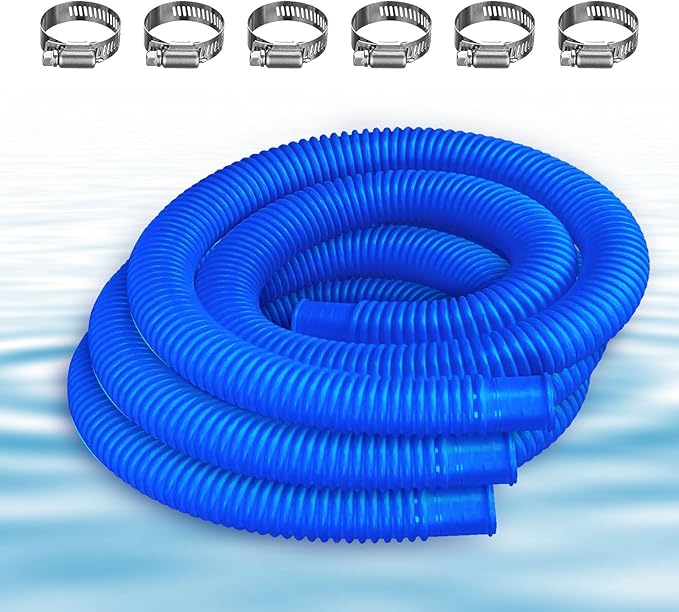 1-1/4-Inch Replacement Pool Hoses for Intex Coleman Bestways Above Ground Pools,1.25" Diameter Pool Hose Compatible with Intex Pump Models #607/#637 (Blue- 3 Pack)