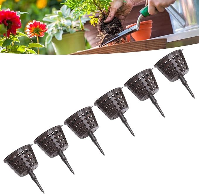 100PCS Bonsai Fertilizer Cups, Plastic Fertilizer Mesh Basket with Lid, Planting Fertilizer Net Pot, Garden Nutrition Box Tools for Succulents and Orchids (Small Size with Lid)