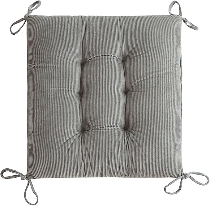 Outdoor Patio Cushion, Rocking Chair Cushion, Tufted Pads, Set of Upper and Lower with Ties Pack of 2 (2 Sets) - Back 20"×17", Seat 17"×17" (Grey)