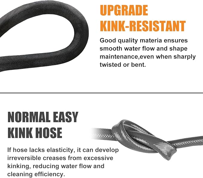 Garden Hose 25FT, Flexible Water Hose with Nozzle Non-Expanding Camper Hose Fabric-covered Garden Hose - Burst-Resistant, Kink-Free, High-Pressure Use for Lawns, Gardens, and Outdoor Cleaning