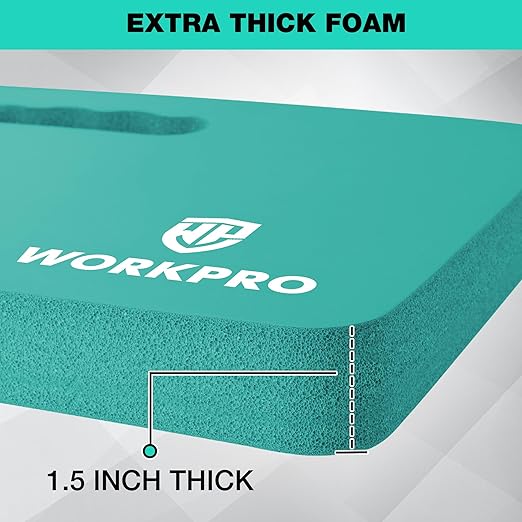 WORKPRO Extra Thick Kneeling Pad, Soft NBR Foam Cushioning for Knee, Large Foam Kneeler Mat for Gardening, Bathing Baby, Exercise, Workout Supplies, 17.5 x 11 x 1.5 in, Robin's egg Blue