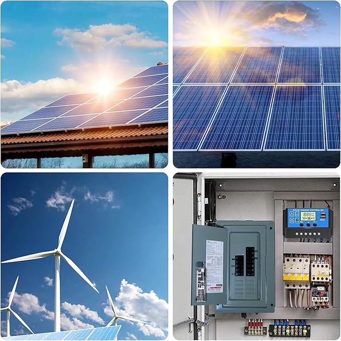 [Upgraded] 30A Solar Charge Controller, 12V/ 24V Solar Panel Regulator with Adjustable LCD Display Dual USB Port Timer Setting PWM Auto Parameter