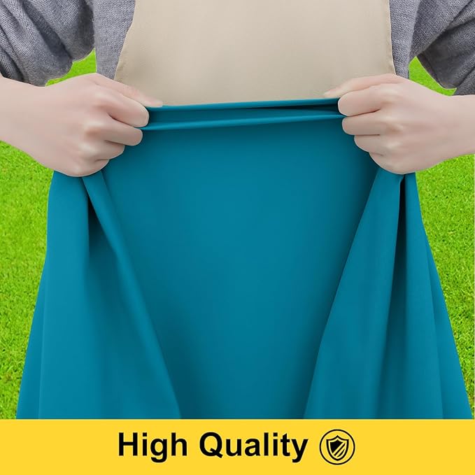 Smiry Picnic Table Cover with Bench Covers, Waterproof Elastic Fitted Polyester Tablecloths for 8 Ft Rectangle Tables, Washable Windproof Tablecloth for Camping, RV & Outdoor (Turquoise, 30x96 Inches)