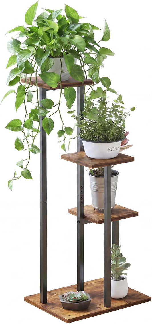 3 Tier Plant Stand Indoor, Tiered Plant Stands for Indoor Plants Multiple, Corner Flower Stand for Living Room, Multi-Layer Vintage Design Plant Shelf | Sturdy wood structure, space-saving corner design. Multi-layer rack holds multiple potted plants,id...