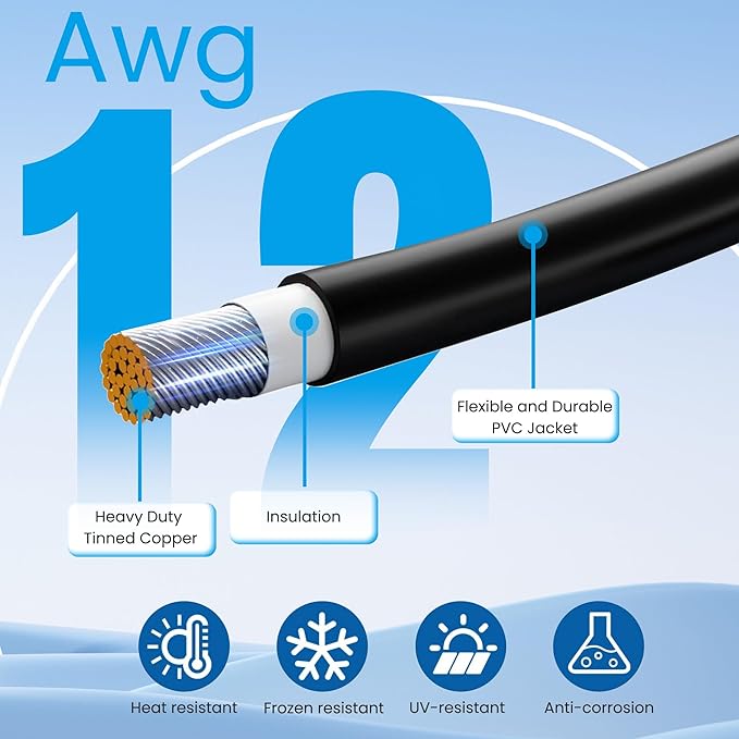 DC8020 Female to Solar Connector,Solar Charge Extension Cable 12AWG DC8020 Adapter Cable for Solar Panel,Compatible with Jackery SolarSaga 200W Portable Solar Panel