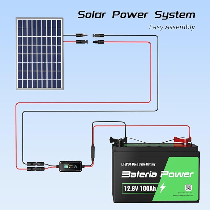 5Feet 10AWG Solar Panel Extension Cable, Bateria Power 10 Gauge 6mm² PV Wire with Female & Male Waterproof Connectors for RV, Photovoltaic Systems, Set of 2
