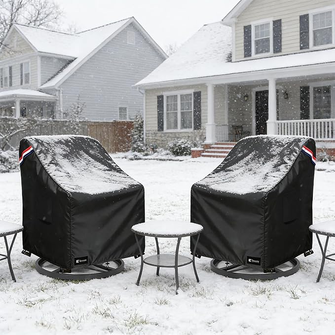 Outdoor Swivel Rocker Chair Cover 2 Pack,Waterproof Rocking Chair Covers, All-Weather Protection Outdoor Lawn Patio Furniture Covers for Patio Chair 30" W x 33" D x 32" H, Black